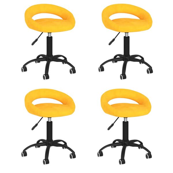 vidaXL Sillas de comedor giratorias 4 uds terciopelo amarillo mostaza