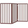vidaXL Puerta para perros plegable 3 paneles madera &aacute;lamo marr&oacute;n 150cm