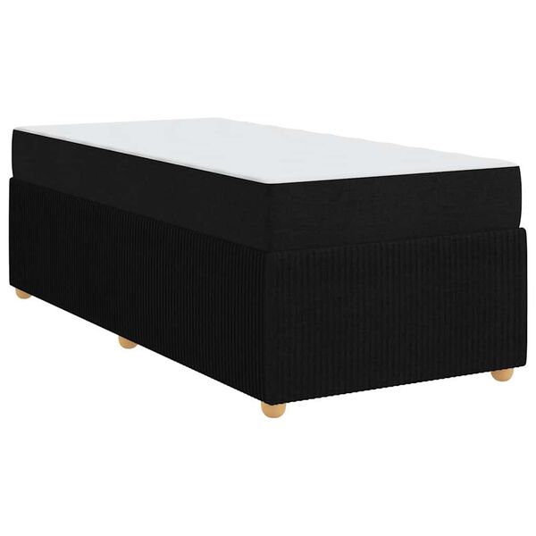 vidaXL Estructura de cama con colchón Negro 90 x 190 cm tela