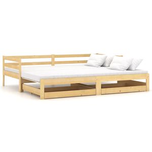 vidaXL Sof&aacute; cama extra&iacute;ble madera maciza de pino 2x(90x200) cm