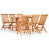 vidaXL Set de comedor de jard&iacute;n plegable 7 piezas madera maciza teca