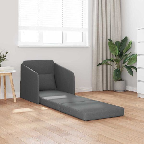vidaXL Sof&aacute; cama 60cm Gris oscuro tela