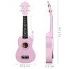 vidaXL Set de ukelele soprano con funda para ni&ntilde;os rosa 21"
