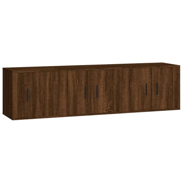 vidaXL Set de muebles para TV 3 pzas madera contrachapada roble marr&oacute;n