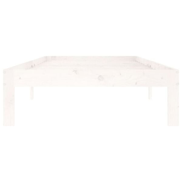 vidaXL Estructura de cama sin colch&oacute;n madera de pino blanca 90x200 cm