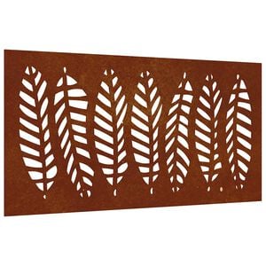 vidaXL Adorno de pared de jard&iacute;n acero corten dise&ntilde;o de hoja 105x55 cm