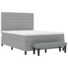 vidaXL Cama tipo Box Spring con colch&oacute;n Gris Claro 140 x 200 cm tela