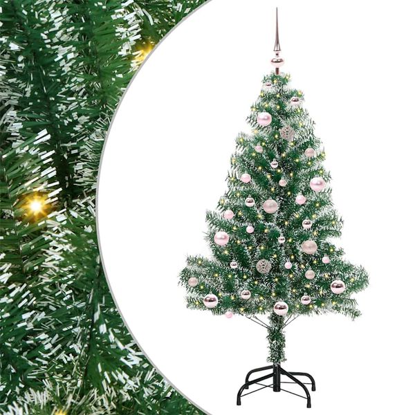 vidaXL &Aacute;rbol de Navidad Artificial Nevado con Luz LED Verde y 150 cm