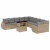 vidaXL Set de sof&aacute;s de jard&iacute;n 11pzas con cojines rat&aacute;n sint&eacute;tico beige
