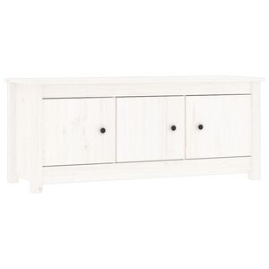 vidaXL Zapatero de madera maciza de pino blanco 110x38x45,5 cm