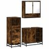 vidaXL Set de muebles ba&ntilde;o 3 pzas madera contrachapada roble ahumado
