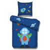 Vipack Juego de funda de cama astronauta algod&oacute;n 195x85 cm