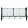vidaXL Puerta de valla de acero 300 x 125 cm verde