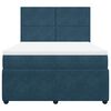 vidaXL Cama box spring con colch&oacute;n terciopelo azul oscuro 140x190 cm