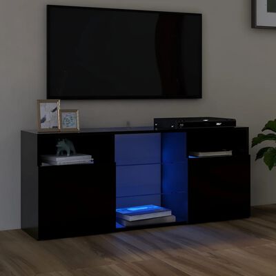 vidaXL Mueble de TV con luces LED negro 120x30x50 cm