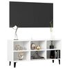 vidaXL Mueble de TV con patas de metal blanco 103,5x30x50 cm