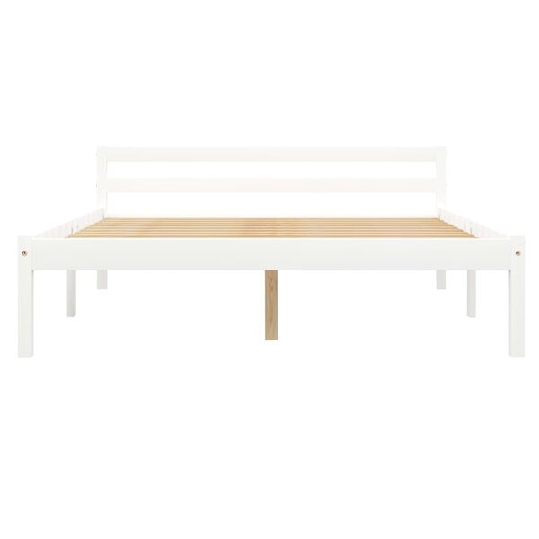 vidaXL Estructura de cama sin colch&oacute;n madera de pino blanco 140x200 cm
