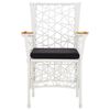 vidaXL Juego de comedor de jardín 5 piezas ratán sintético blanco