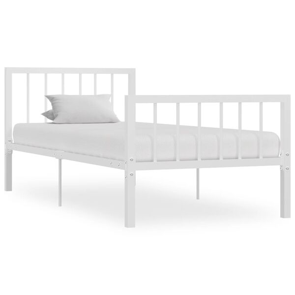 vidaXL Estructura de cama sin colch&oacute;n metal blanco 90x200 cm