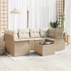 vidaXL Conjunto de sof&aacute; de jard&iacute;n 7 pcs Beige y Crema 55 x 55 x 37 cm
