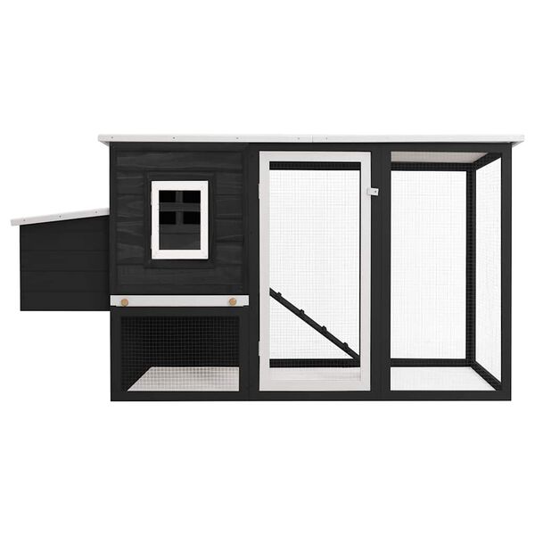 vidaXL Gallinero con 1 jaula para huevos madera gris