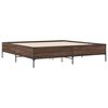 vidaXL Estructura cama madera ingenier&iacute;a metal marr&oacute;n roble 180x200 cm