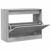 vidaXL Zapatero de madera de ingenier&iacute;a gris Sonoma 80x34x63 cm