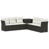 vidaXL Juego de Sof&aacute; 7 uds. Negro y Blanco Crema