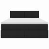 vidaXL Cama con almacenamiento y LED Negro 140 x 190 cm Poli&eacute;ster