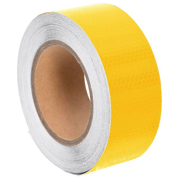 vidaXL Cinta adhesiva reflectante PVC amarillo 5 cm x 20 m