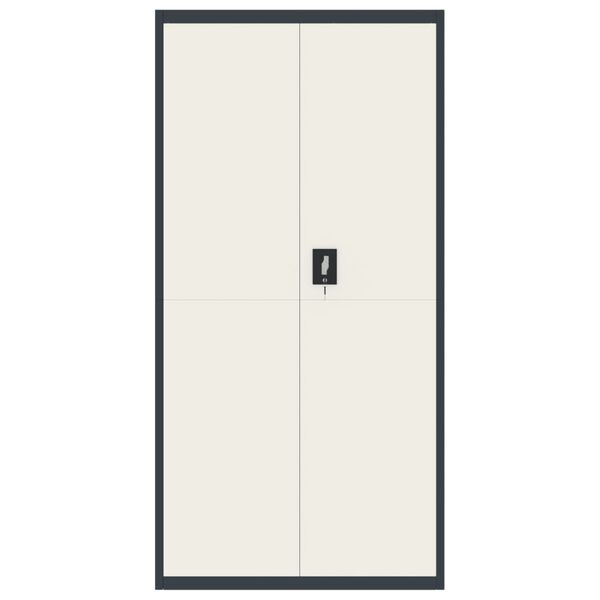 vidaXL Armario archivador de acero gris antracita y blanco 90x40x180cm