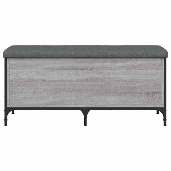 vidaXL Banco con almacenaje madera ingenier&iacute;a gris Sonoma 102x42x45 cm