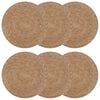 vidaXL Manteles de hierba marina 6 uds. Natural 100% Hierba marina