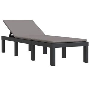 vidaXL Tumbona con cojines PP gris antracita