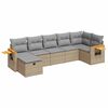 vidaXL Set sof&aacute;s de jard&iacute;n 7 piezas y cojines rat&aacute;n sint&eacute;tico beige