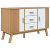 vidaXL Aparador OLDEN madera maciza pino blanco y marr&oacute;n 114x43x73,5cm