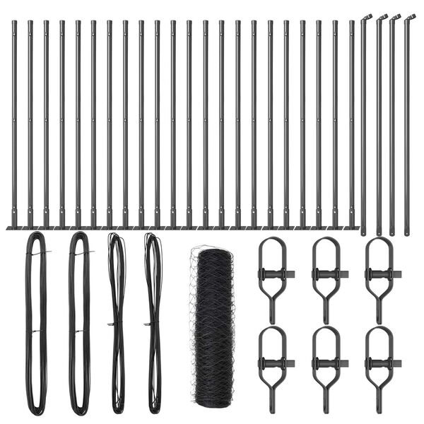 vidaXL Poste de Valla Gris 50 x 1 m (malla de 50 mm) Acero y PVC