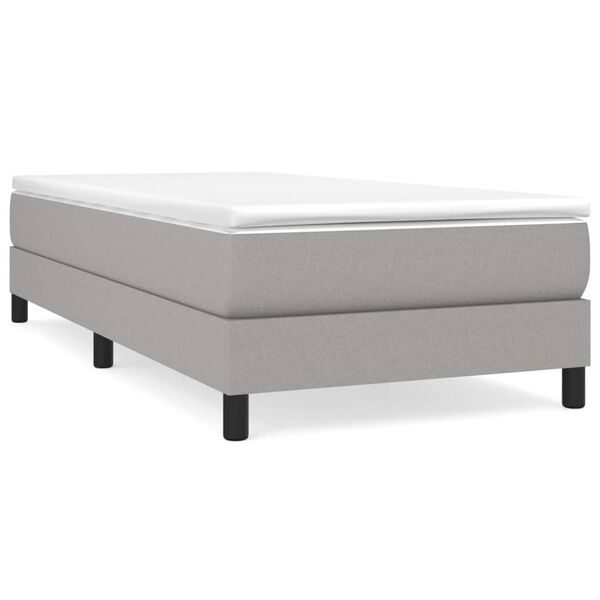 vidaXL Cama box spring con colchón tela gris claro 90x190 cm