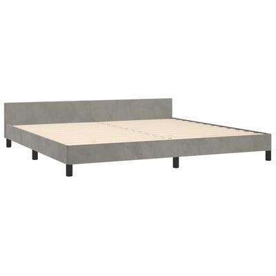 vidaXL Estructura de cama con cabecero terciopelo gris claro 200x200cm