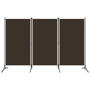 vidaXL Biombo divisor de 3 paneles marr&oacute;n 260x180 cm