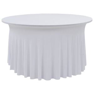 vidaXL Fundas el&aacute;sticas para mesa 2 uds con falda 120x74 cm blanco