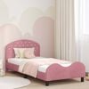 vidaXL Cama para ni&ntilde;os con cabecero Rosa 90 x 200 cm Terciopelo