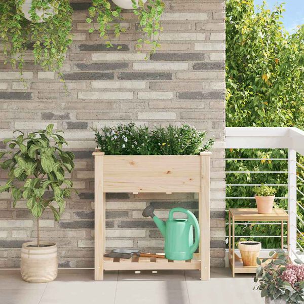 vidaXL Maceta para Jardín con estante Beige 71 x 37 x 76.5 cm