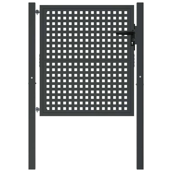 vidaXL Puerta de jard&iacute;n Antracita 100x100 cm Acero