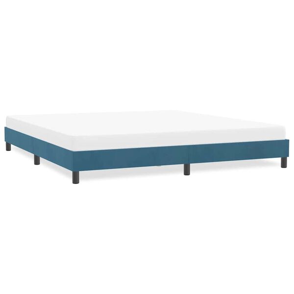 vidaXL Estructura de cama sin colchón terciopelo azul oscuro 180x210cm