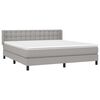 vidaXL Cama box spring con colch&oacute;n tela gris claro 180x200 cm