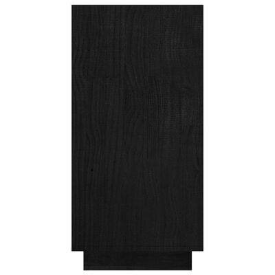 vidaXL Estantería de madera maciza de pino negra 80x35x71 cm