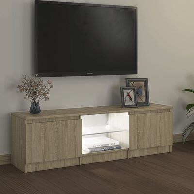 vidaXL Armario TV con luces LED roble Sonoma 120x30x35,5 cm