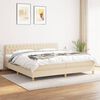 vidaXL Cama box spring con colch&oacute;n tela color crema 200x200 cm