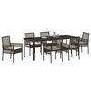 vidaXL Conjunto de Comedor de Jard&iacute;n 7 pcs Marr&oacute;n rat&aacute;n sint&eacute;tico